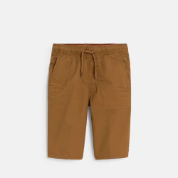 Boy's slim-fit plain brown...