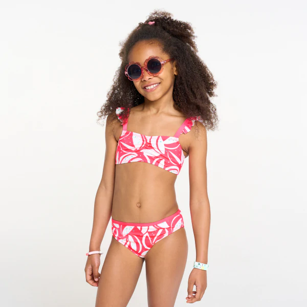 Girl's pink printed bikini