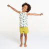 Boy's yellow shark motif shortie pyjamas