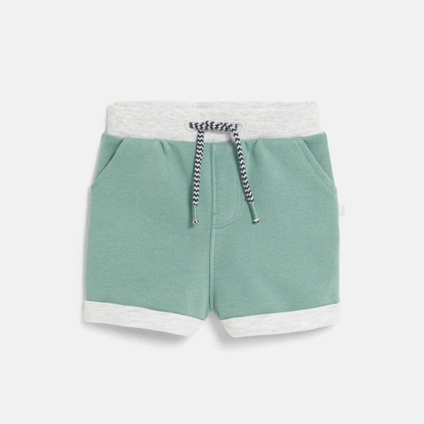 Baby girl's green shorts with elasticated waist