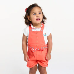 Baby girl's white ruffle toucan patch T-shirt