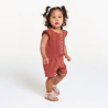 Baby girl's red textured playsuit