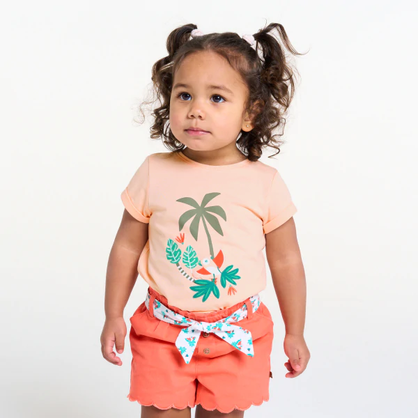 Baby girl's pink bird T-shirt