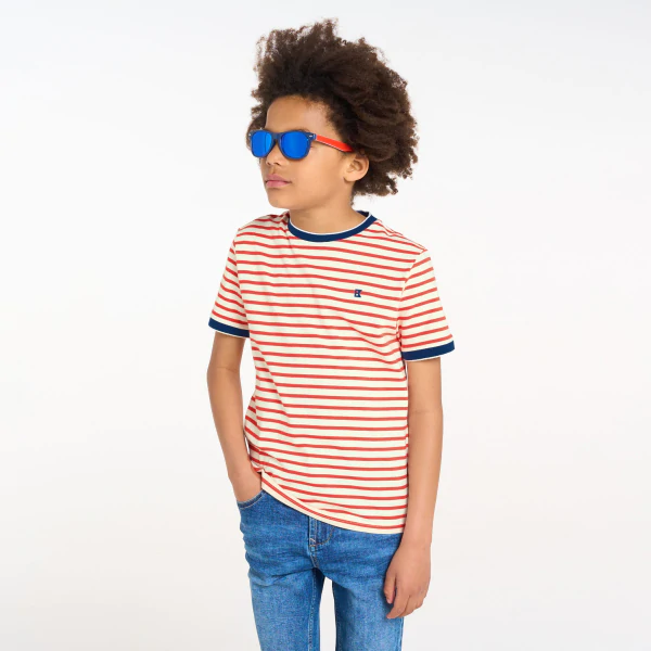 Boy's orange Breton-style T-shirt