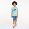 Boy's blue dinosaur motif T-shirt