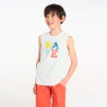 Boy's white wave slogan vest top