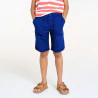 Boy's blue linen blend elegant Bermuda shorts