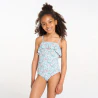 Girl's sky blue printed swimming costume