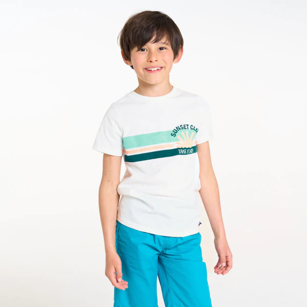 Boy's white short-sleeve T-shirt