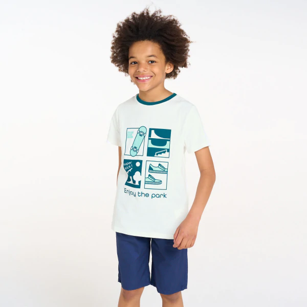 Boy's white short-sleeve T-shirt