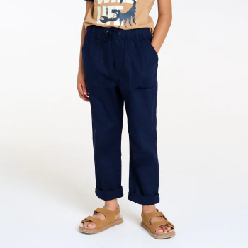 Boy's navy blue casual linen trousers