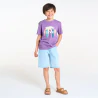 Boy's purple short-sleeve T-shirt with surf design