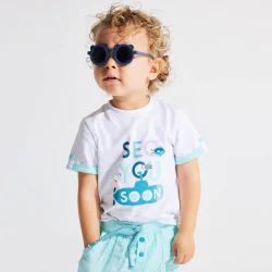 Baby boy's white slogan T-shirt