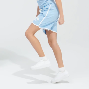 Girl's sky blue brushed cotton shorts