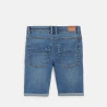 Hyper-stretch denim slim fit bermuda shorts