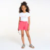 Girl's plain pink high-rise shorts