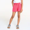 Girl's plain pink high-rise shorts