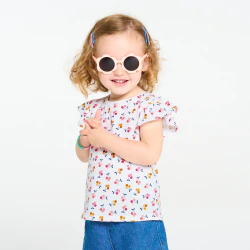 Baby girl's white floral T-shirt