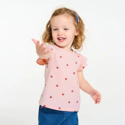 Baby girl's pink polka dot T-shirt