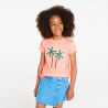 Girl's pink short-sleeve T-shirt with magic sequins