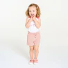 Baby girl's pink shorts in lightweight textured cotton