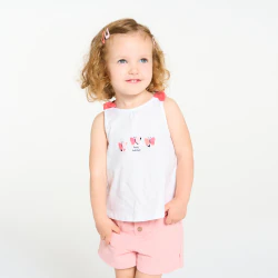 Baby girl's pink butterfly bow vest top