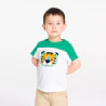 Baby boy's green and white colourblock tiger T-shirt