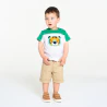 Baby boy's green and white colourblock tiger T-shirt