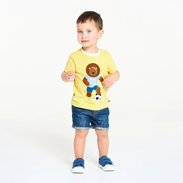 Baby boy's yellow lion football T-shirt