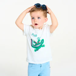 Baby boy's white lizard T-shirt