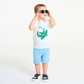 Baby boy's white lizard T-shirt