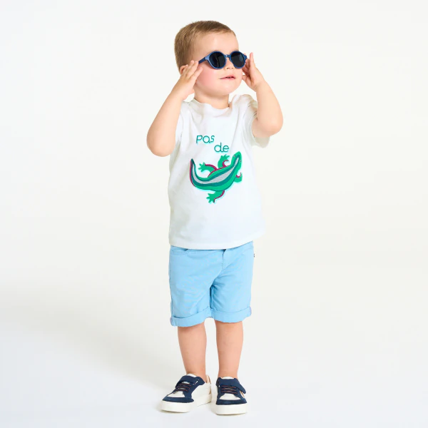 Baby boy's white lizard T-shirt