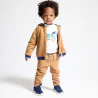 Baby boy's brown fleece zip-up hoodie