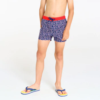 Baby boy's blue printed  floral swimming trunks