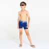 Boy's blue boxer-style swimming trunks