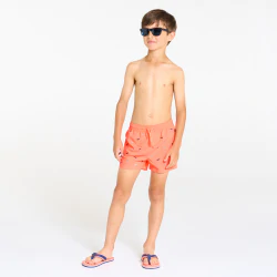 Boy's embroidered orange swimming trunks