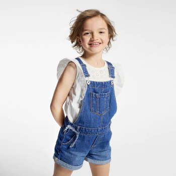 Girls blue demin short overalls