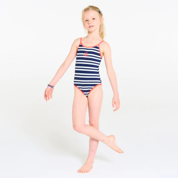 Girl's blue 1-piece swimming costume