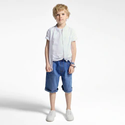 Boy's blue denim Bermuda shorts