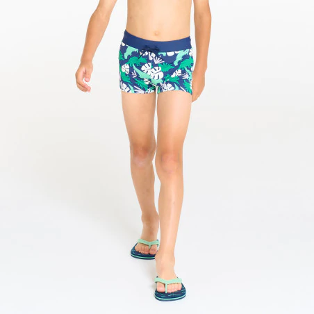 Boys' blue dinosaur motif swim shorts