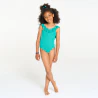 Girl's plain blue 1-piece swimming costume