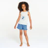 Girl's white and blue fish motif pyjama short set