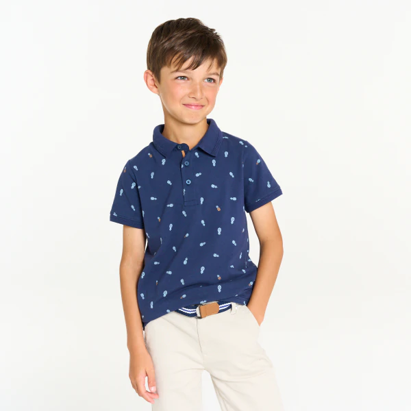 Printed polo shirt