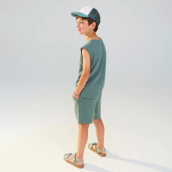 Baby boy's green mesh cap