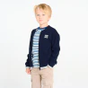 Boys navy blue zipped teddy sweatshirt