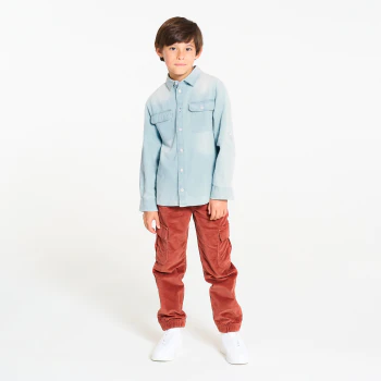 Boy's blue faded denim shirt