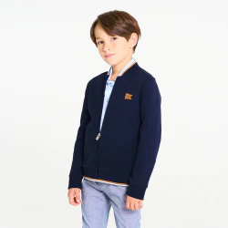 Letterman-style zipped sweatshirt