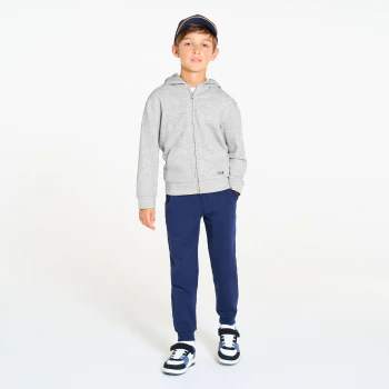 Boy's grey zip-up hoodie